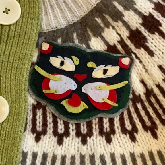 The Reeds Colorblocked Fair Isle Wool Cardigan XS NWOT - Picture 8 of 13